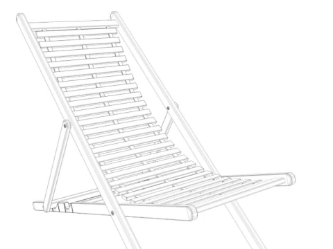 Beach chair Set 3D Model