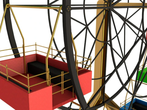 Ferris Wheel Colorful 3D Model