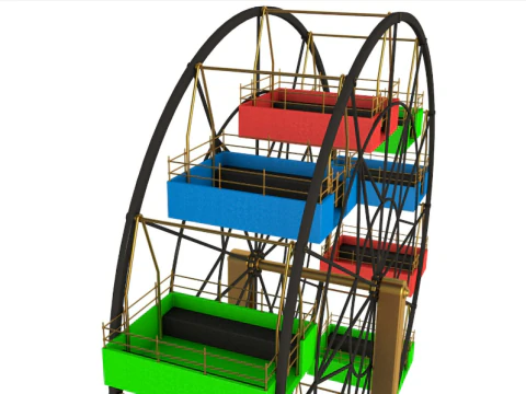 Ferris Wheel Colorful 3D Model