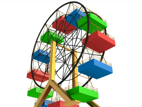 Ferris Wheel Colorful 3D Model