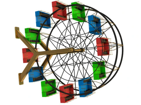 Ferris Wheel Colorful 3D Model