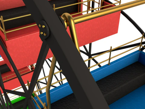 Ferris Wheel Colorful 3D Model
