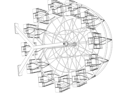 Ferris Wheel Colorful 3D Model