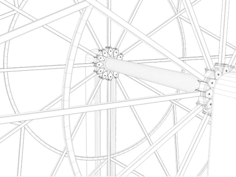 Ferris Wheel Colorful 3D Model