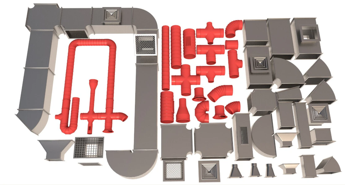 Elementy wentylacji sufitowej Model 3D .c4d .max .obj .3ds .fbx .stl .blend 