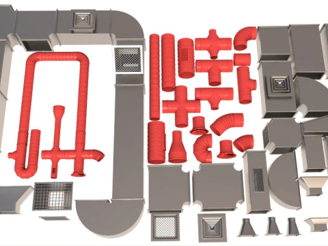 Elementy wentylacji sufitowej Model 3D