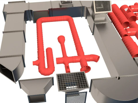 Elementy wentylacji sufitowej Model 3D