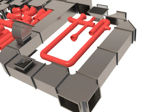 Elementy wentylacji sufitowej Model 3D
