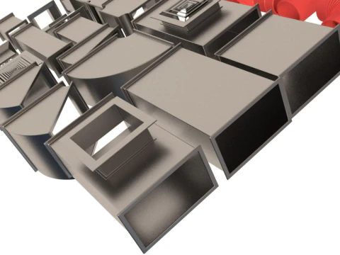 Elementy wentylacji sufitowej Model 3D