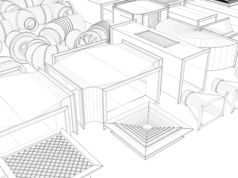 Elementy wentylacji sufitowej Model 3D