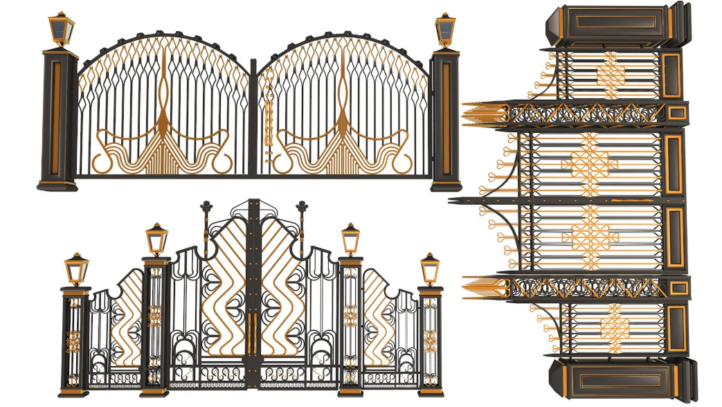 Classic Iron Gate collection 3D Model .c4d .max .obj .3ds .fbx .stl .blend 