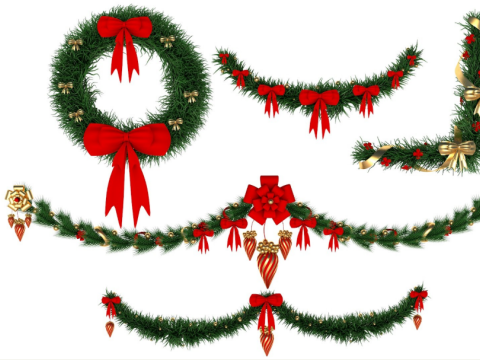 Christmas Wreath collection Model 3D