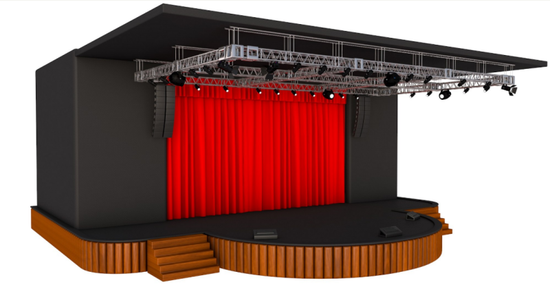 Full Theater Stage 3D Model .c4d .max .obj .3ds .fbx .stl .blend