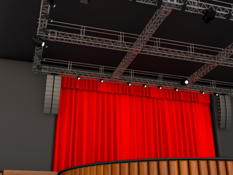 Full Theater Stage 3D Model