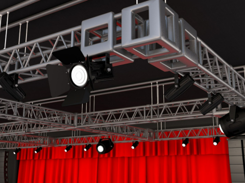 Full Theater Stage 3D Model