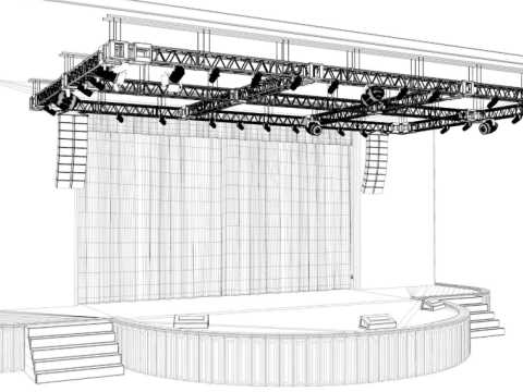 Full Theater Stage 3D Model