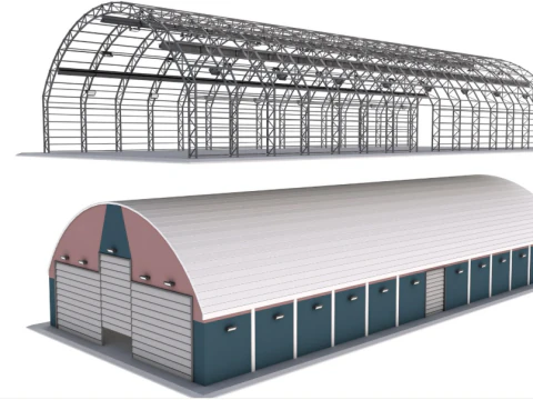 Hangar de Manuten&ccedil;&atilde;o de Aeronaves Modelo 3D