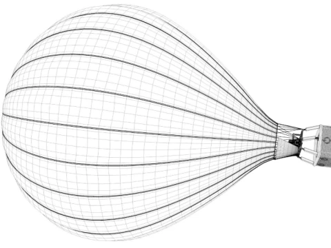 Colorful Hot Air Balloon 3D Model