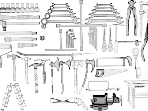 Tools New - Hand Tools-GARAGE TOOLS 3D Model