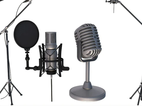 Microphone collection 2 3D Model