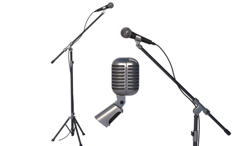 Microphone collection 3D Modell .c4d .max .obj .3ds .fbx .stl .blend 