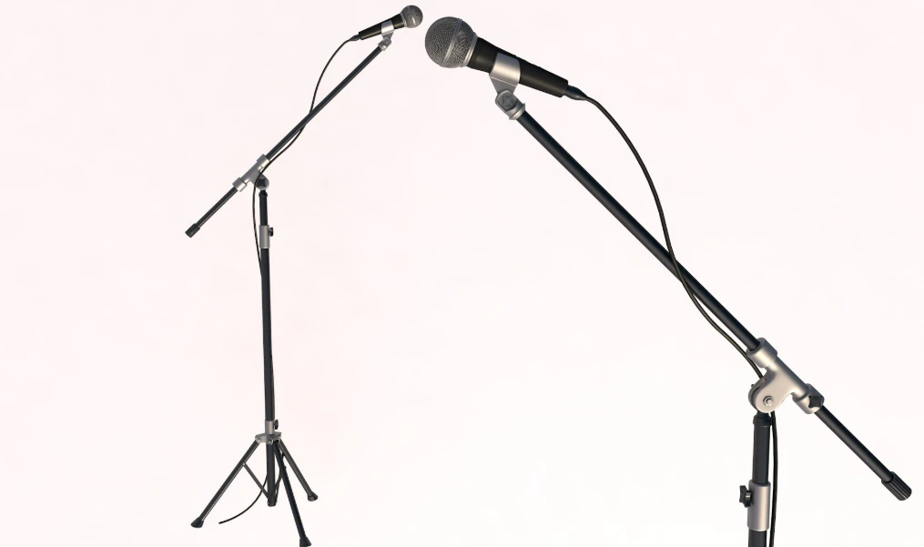 Microphone and Stand 3D Model .c4d .max .obj .3ds .fbx .stl .blend 