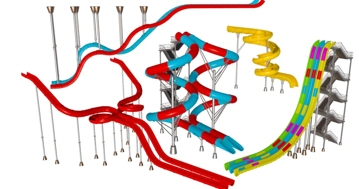 Water Slide Collection 3 3D Model .c4d .max .obj .3ds .fbx .stl .blend 