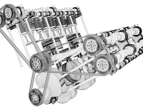 Pistone del motore Modello 3D