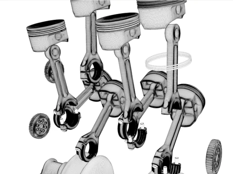 Pistone del motore Modello 3D