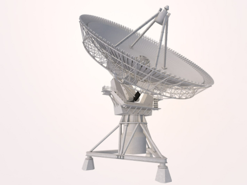 Big Satellite Antenna Rotate and Tilt Rigged 3D Модель