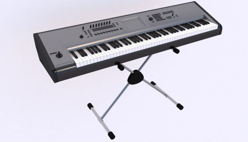 Synth Keyboard Korg 3D Model .c4d .max .obj .3ds .fbx .stl .blend 