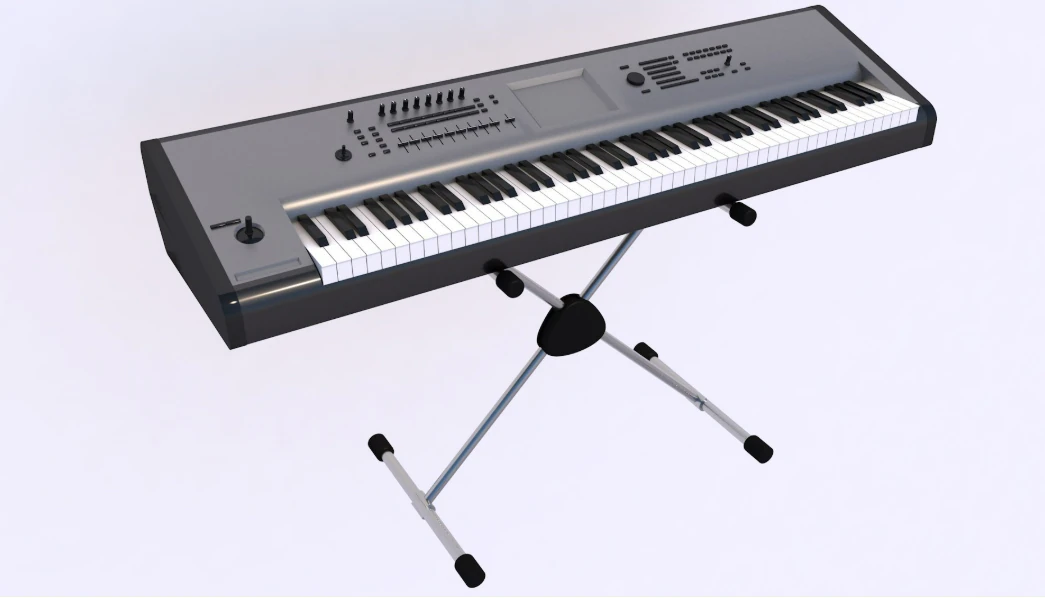 Synth Keyboard Korg 3D Model .c4d .max .obj .3ds .fbx .stl .blend 