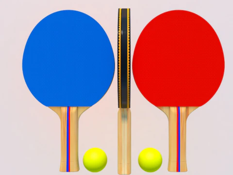 乒乓球拍 3D 模型
