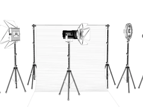 Collectie studioapparatuur 3D Model