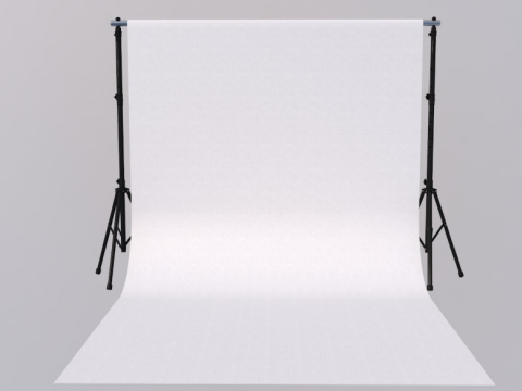 Empty Photo Studio White Backdrop Kit 3D Model