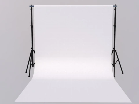 Empty Photo Studio White Backdrop Kit 3D Model
