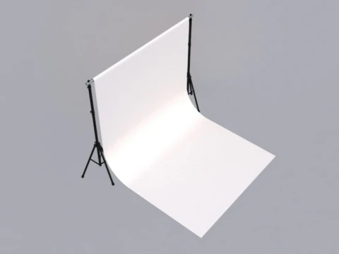 Empty Photo Studio White Backdrop Kit 3D Model