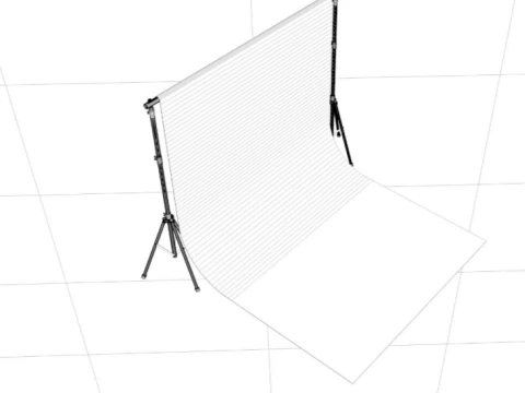 Empty Photo Studio White Backdrop Kit 3D Model