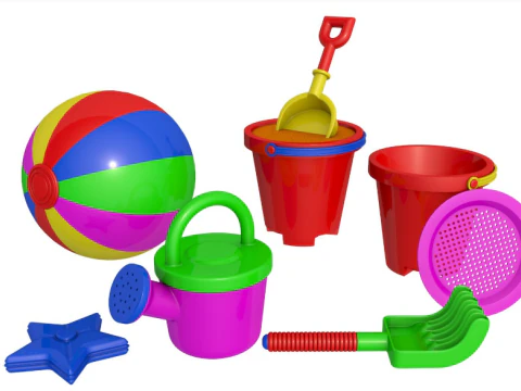 समुद्र तट पर रेत के खिलौने 3D मॉडल