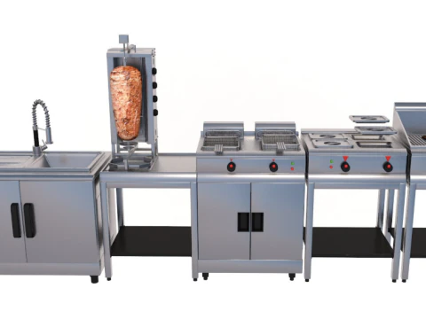 상업용 주방 가전 컬렉션 3D 모델