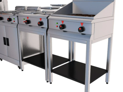 Commercial Kitchen Appliances Collection 3D Model