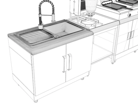 Commercial Kitchen Appliances Collection 3D Model