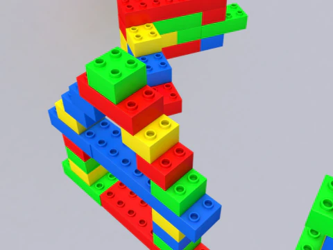 Lego Bricks 2 Shapes Collection 3D Model