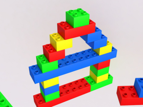 Lego Bricks 2 Shapes Collection 3D मॉडल