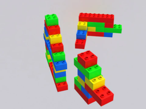 Lego Bricks 2 Shapes Collection 3D Model