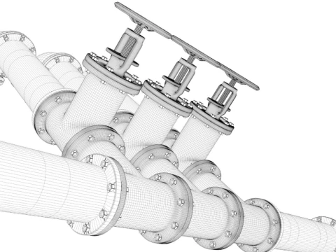 Industrial Pipes 3D Model
