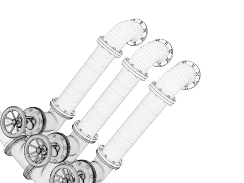 Industrial Pipes 3D Model
