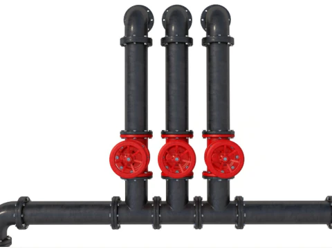 Industrial Pipes 3D Model