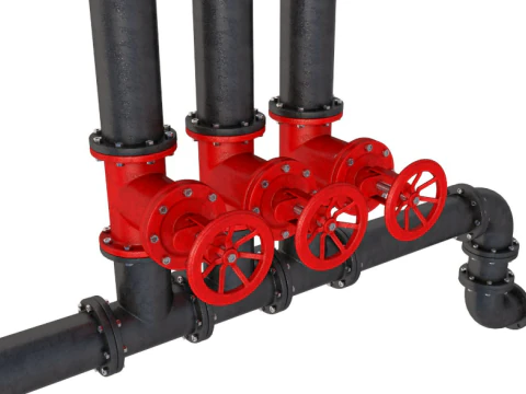 Industrial Pipes 3D Model