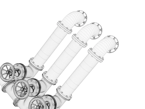 Industrial Pipes 3D Model